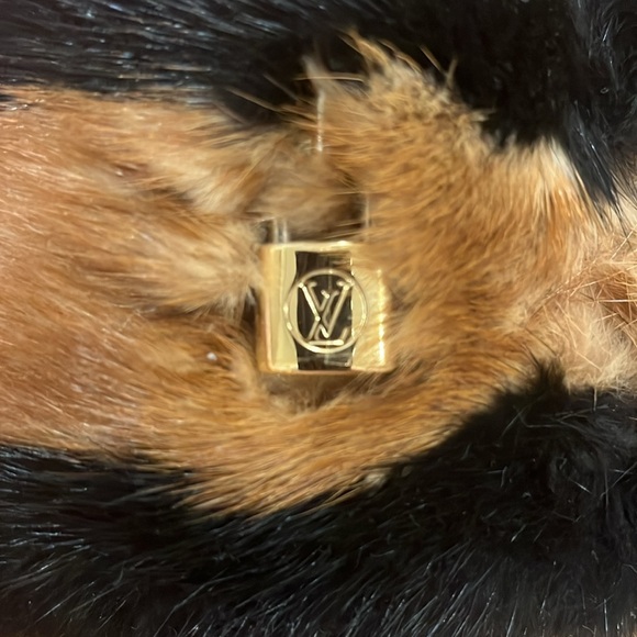 Louis Vuitton "Lock It" Slide Sandal with Genuine Mink Fur, size 37 - Picture 2 of 5